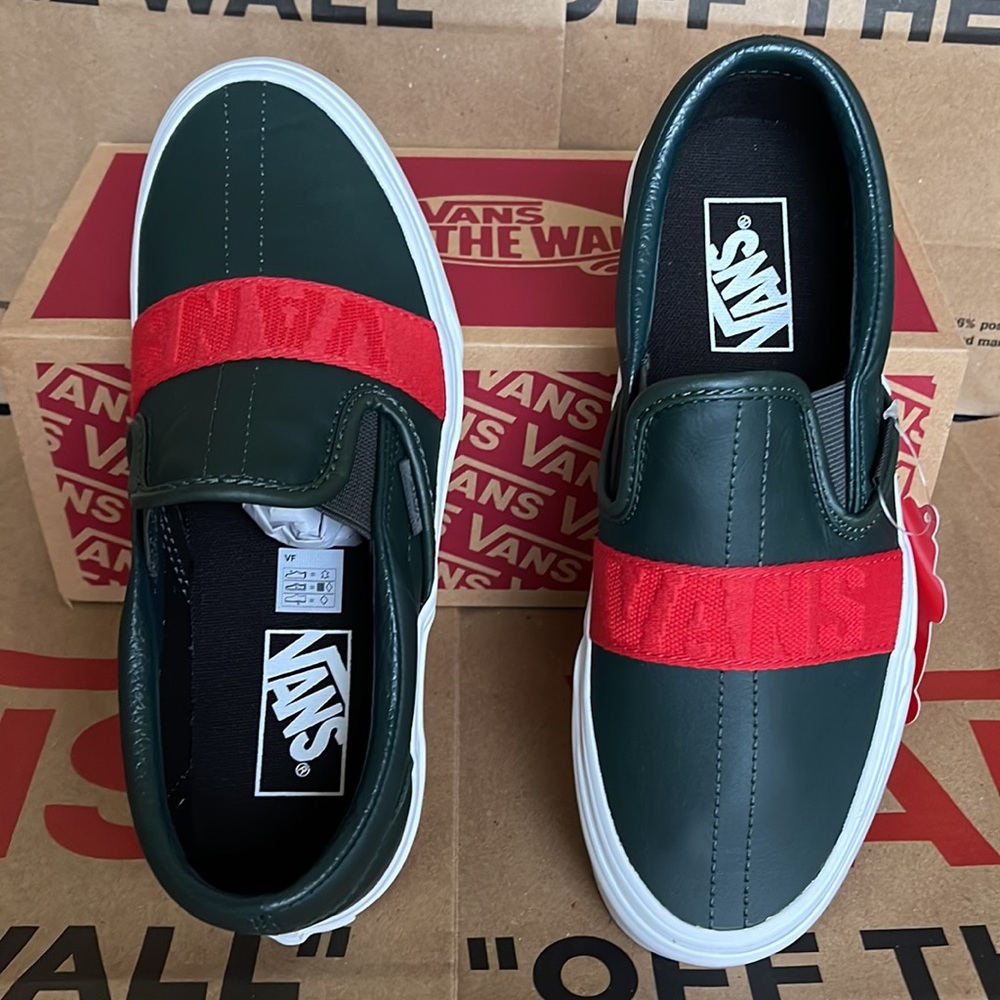 Vans Classic Slip-On W Leather & Webbing Scarabred WMNS - Picture 13 of 16